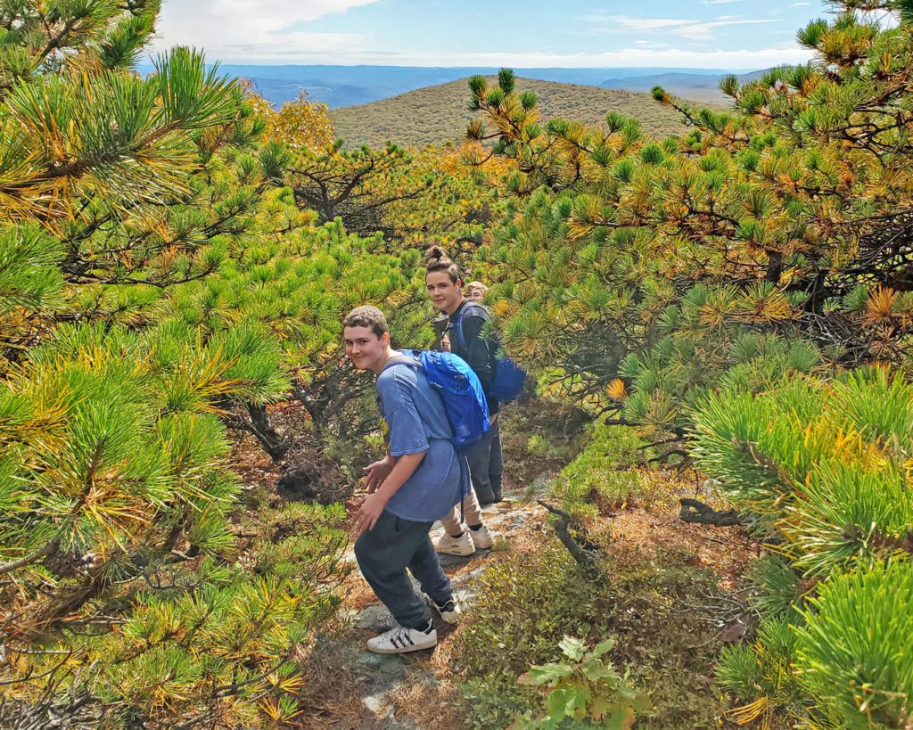 Participants hiking the A.T. during the MY Trail Summit.